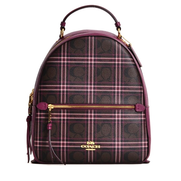 Coach Plaid Backpack - Purple and Brown - Picture 1 of 14
